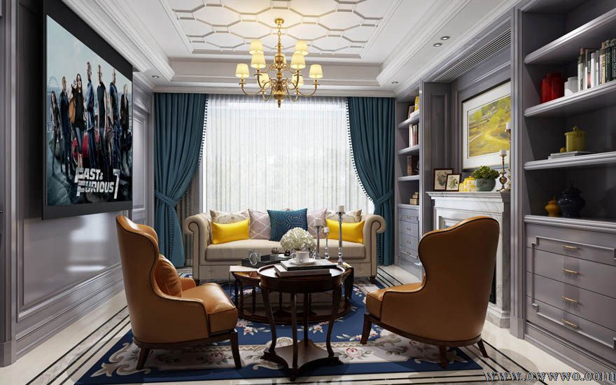 鲁班装饰成都别墅装修休息厅设计效果图 鲁班装饰成都别墅装修休息厅设计效果图