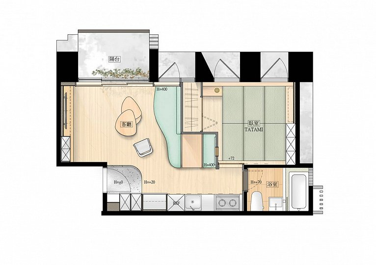 银滩 43m²公寓装修案例